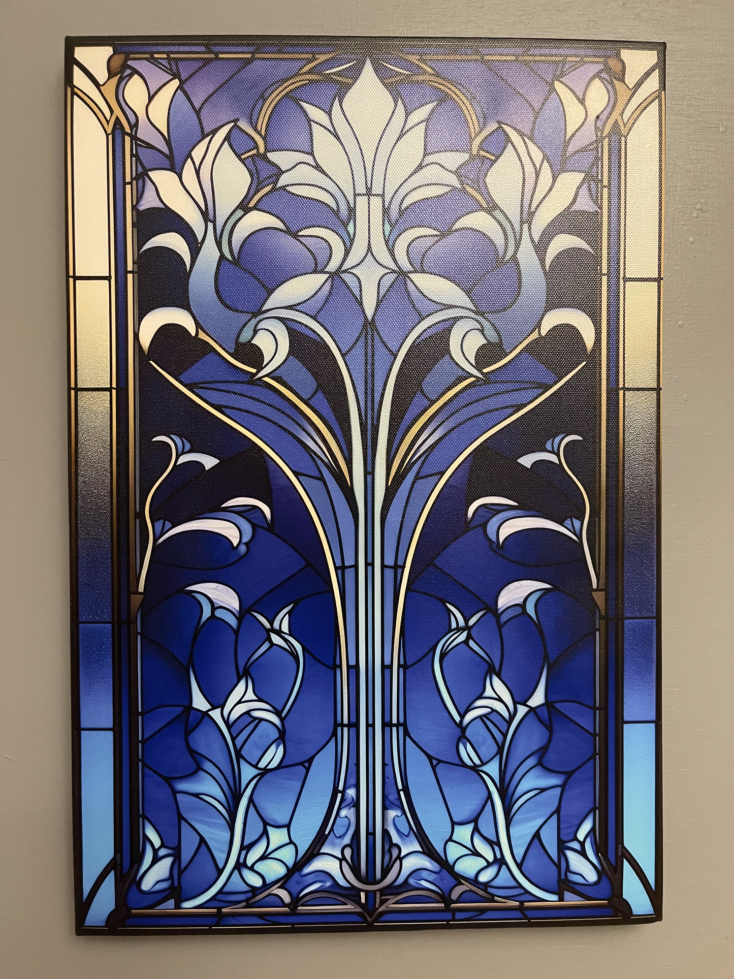 Gothic Blue Motif Canvas Art - Dalexi