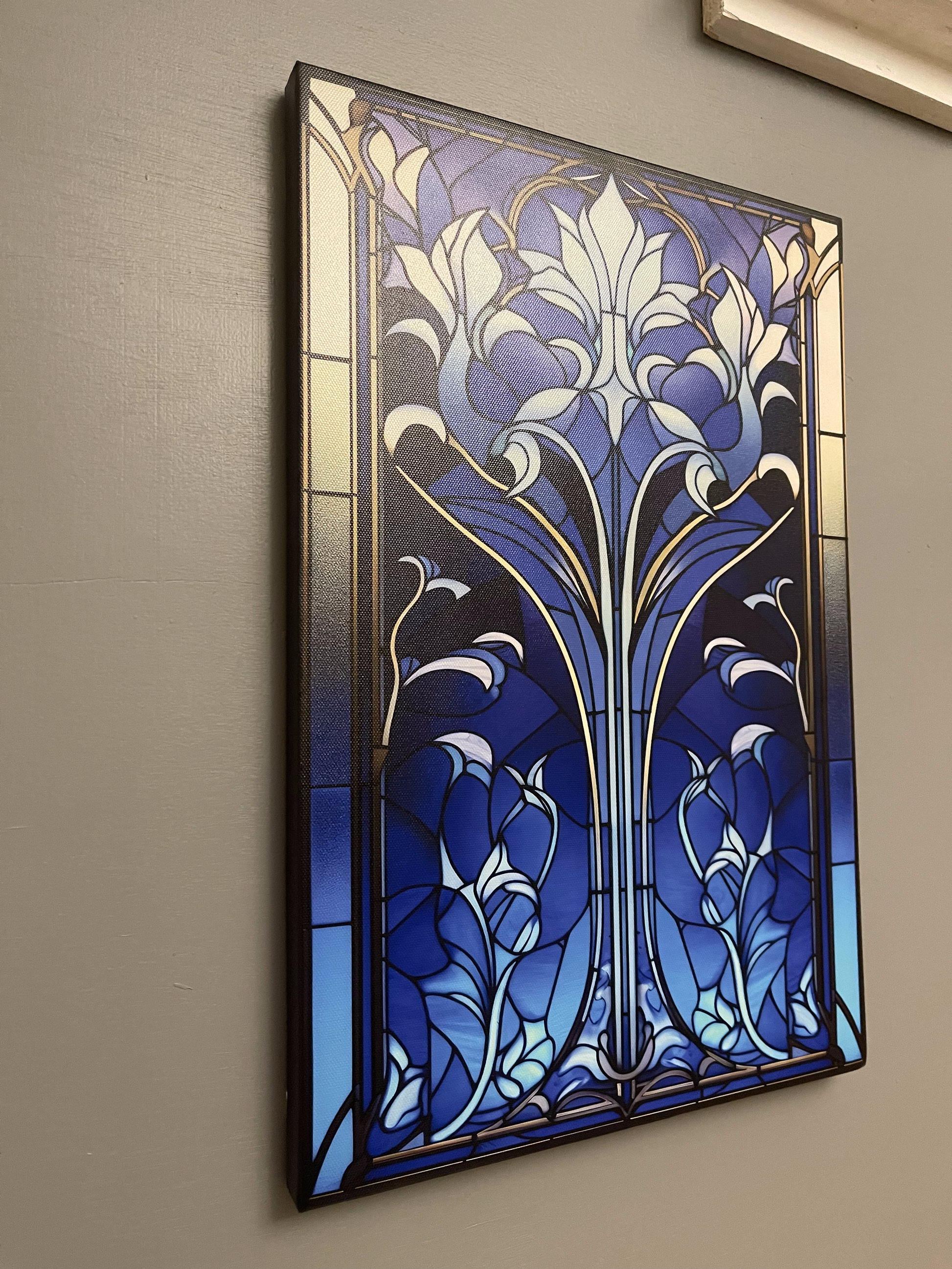 Gothic Blue Motif Canvas Art - Dalexi