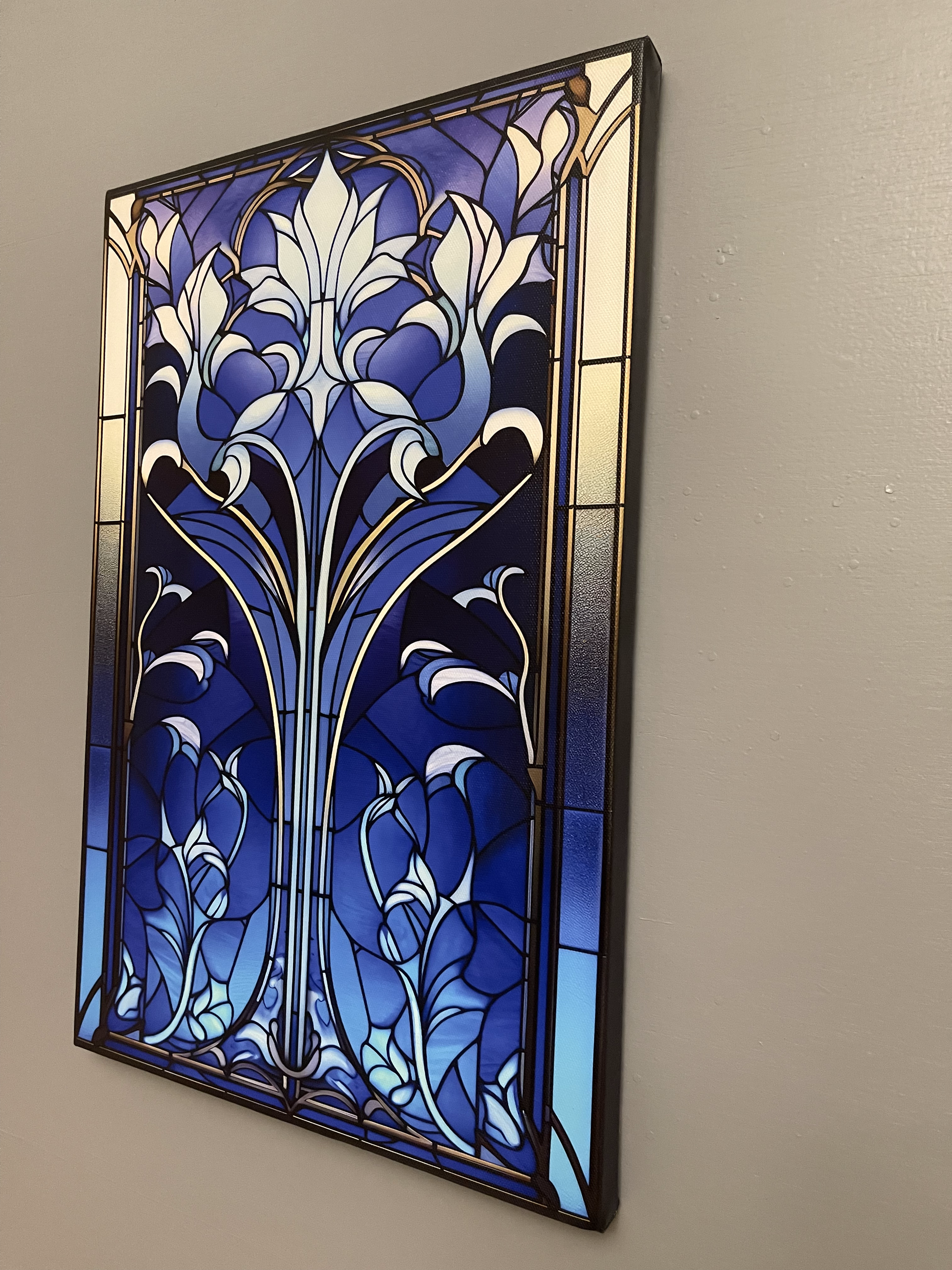 Gothic Blue Motif Canvas Art - Dalexi