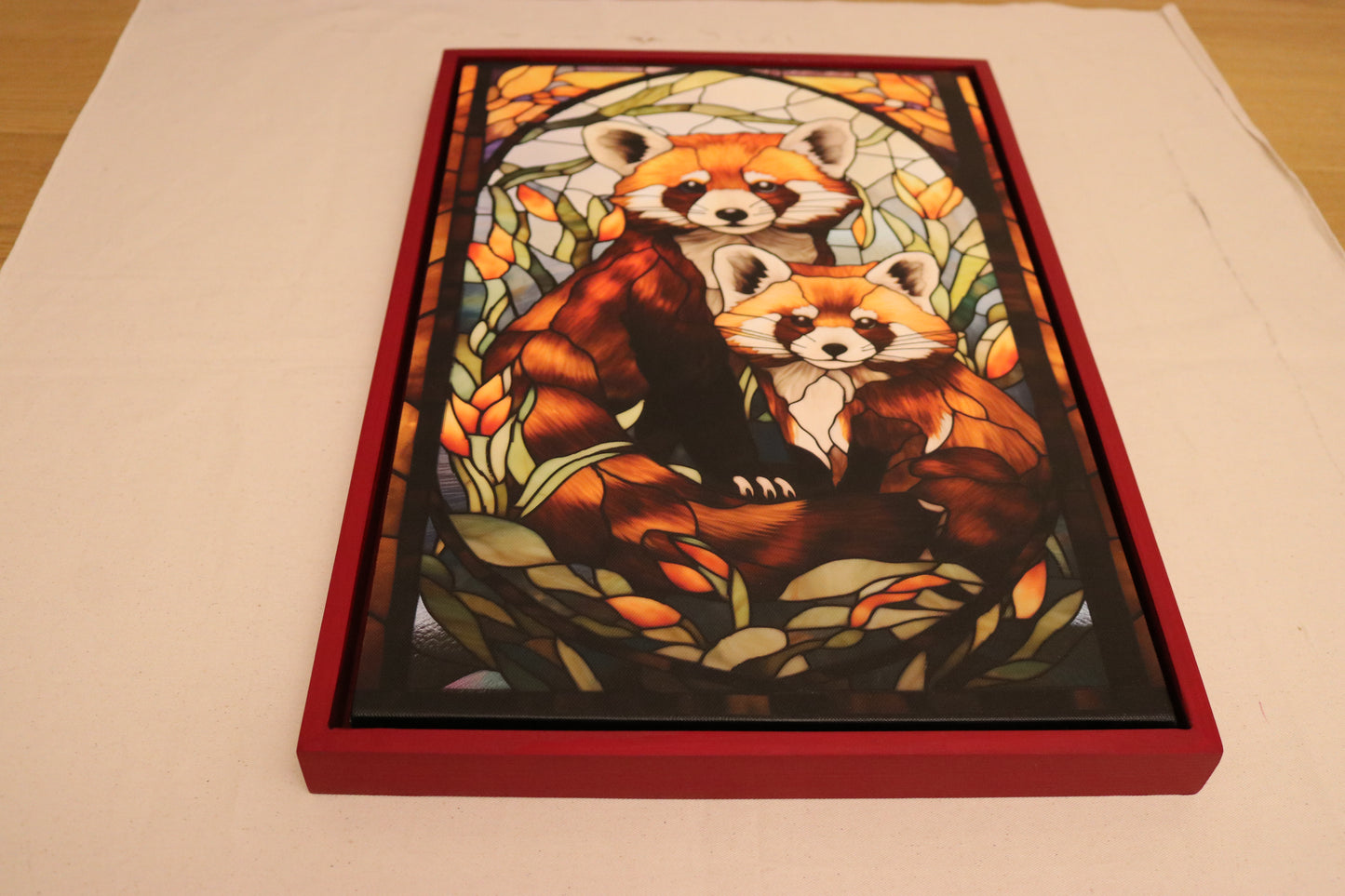 Red Panda Wall Art - Animal Canvas Print - Stained Glass