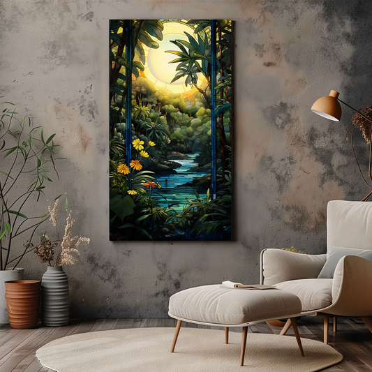 Midday Sunlight Forest Canvas Art - Dalexi