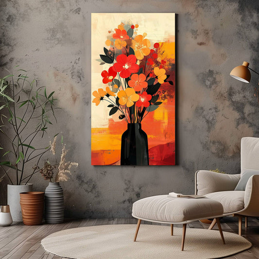 Modern Art Black Vase Flower