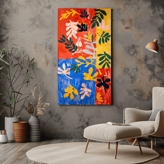 Bright and Cheerful Abstract Leaves Canvas Print - Wall Art - Dalexi