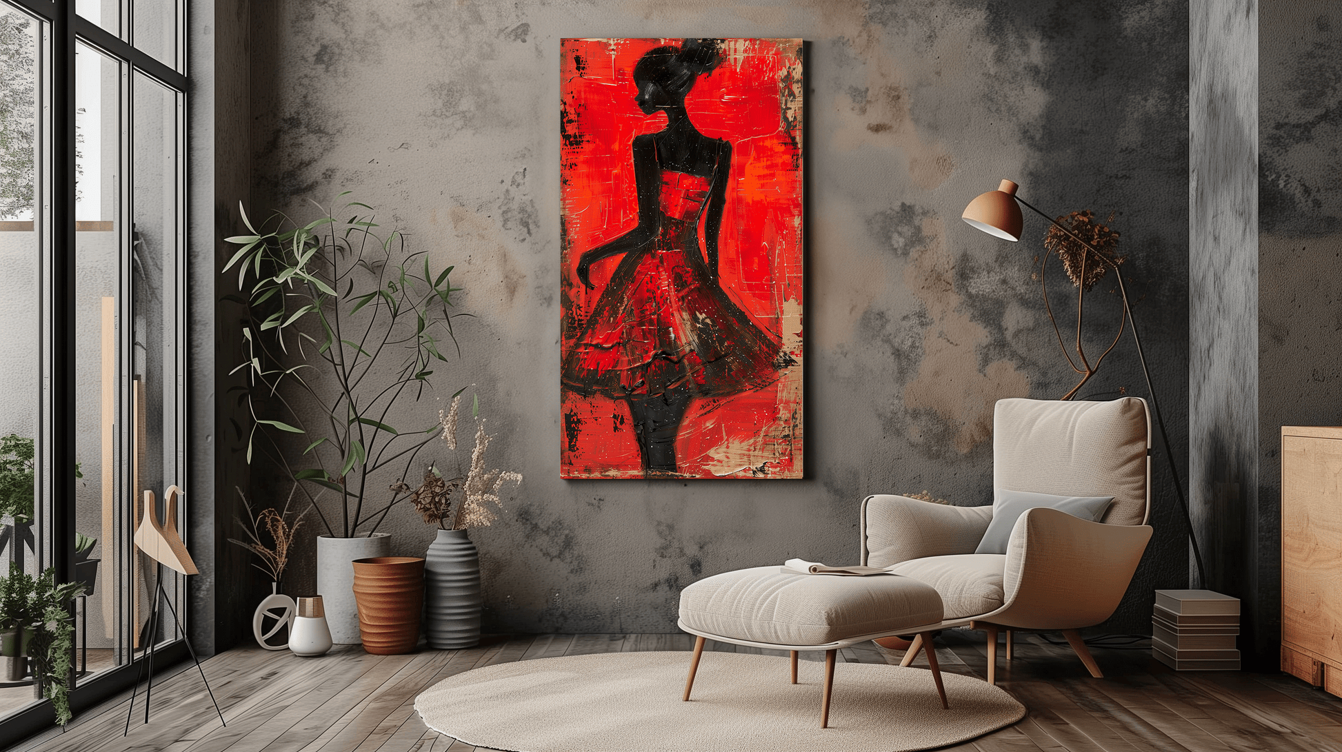 Contemporary Female Portrait Abstract Canvas Print - Wall Art - Dalexi