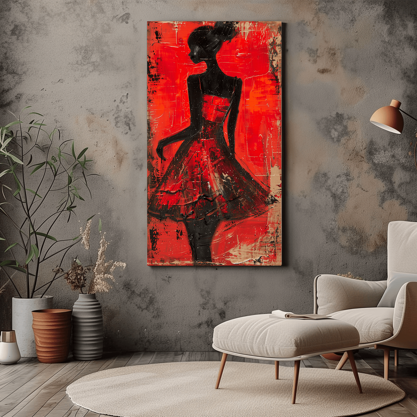 Contemporary Female Portrait Abstract Canvas Print - Wall Art - Dalexi