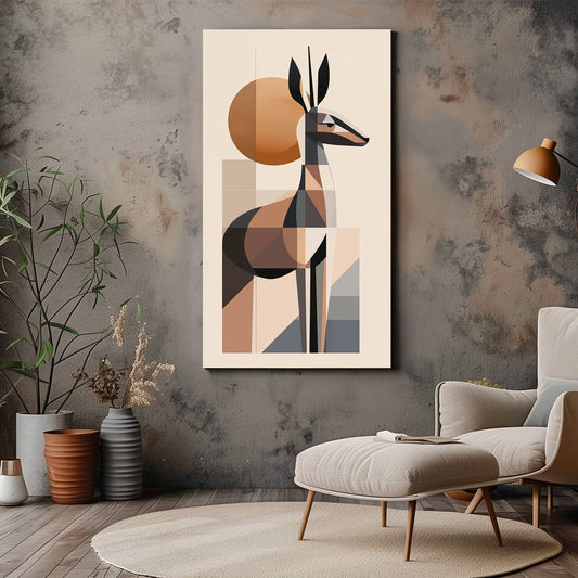 Geometric Deer Canvas Wall Art