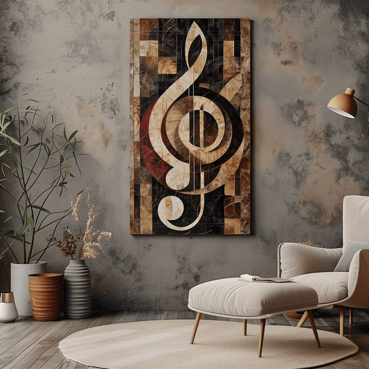 Geometric Music Symbol Canvas Print - Wall Art & Decor - Dalexi