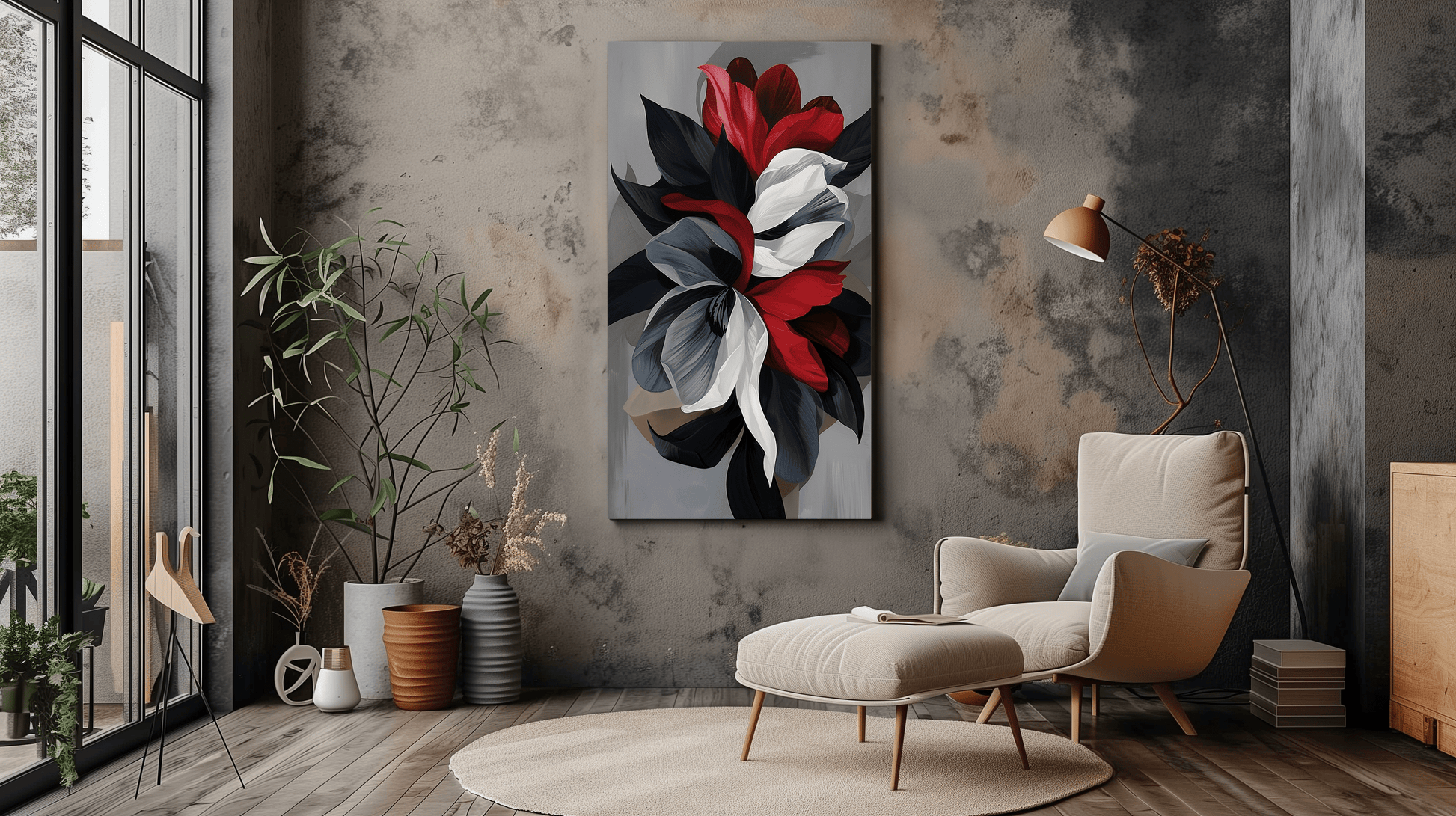 Modern Abstract Floral Canvas Print - Wall Art & Decor