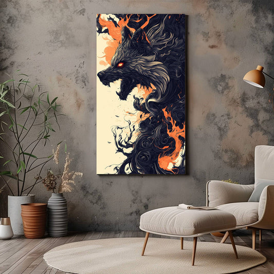 Modern Abstract Wolf Canvas Print - Wall Art & Decor - Dalexi