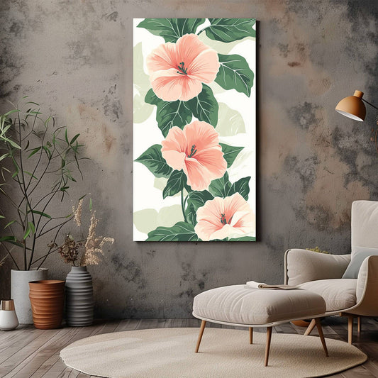 Soft Pink Floral Canvas Wall Art