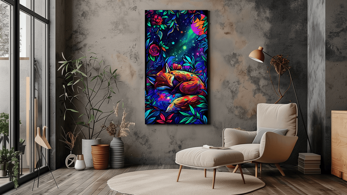 Vibrant Neon Colours Fantasy Animal Canvas Print - Wall Art - Dalexi