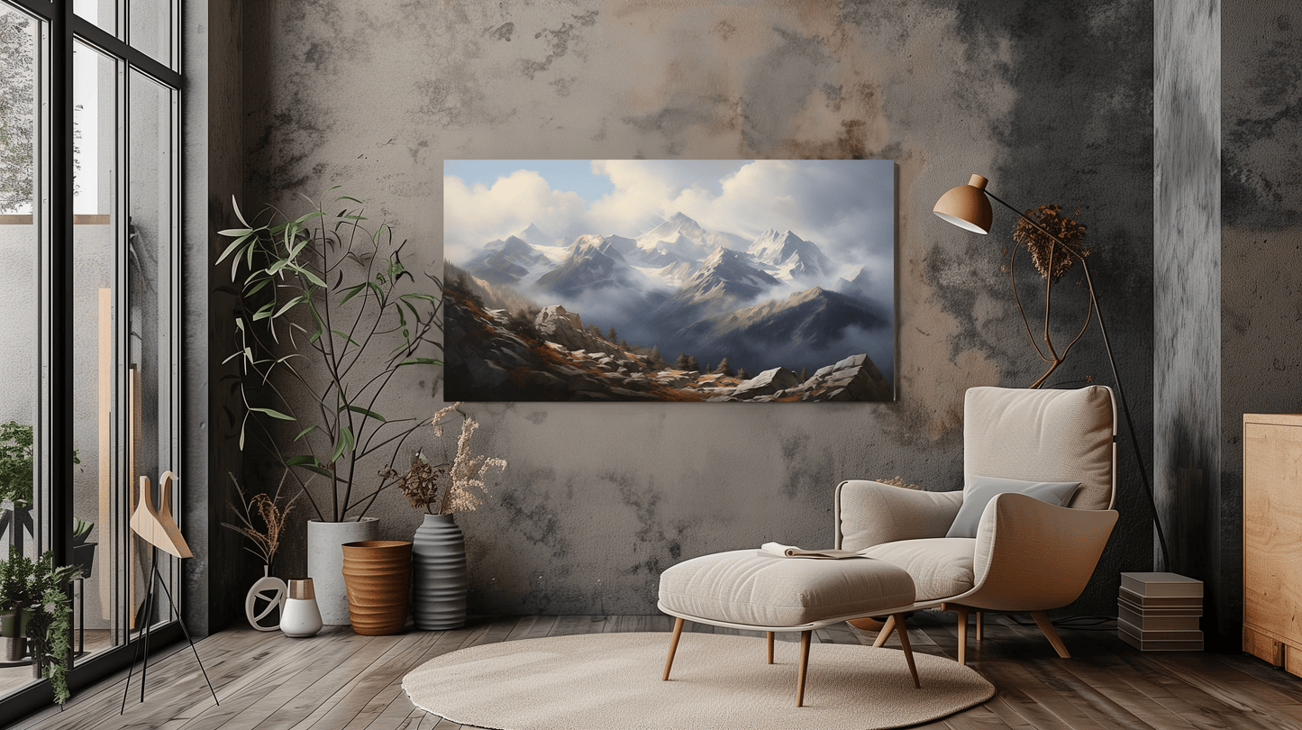 Beautiful Mountain Landscape Canvas Art - Scenic Nature Wall Decor - Dalexi