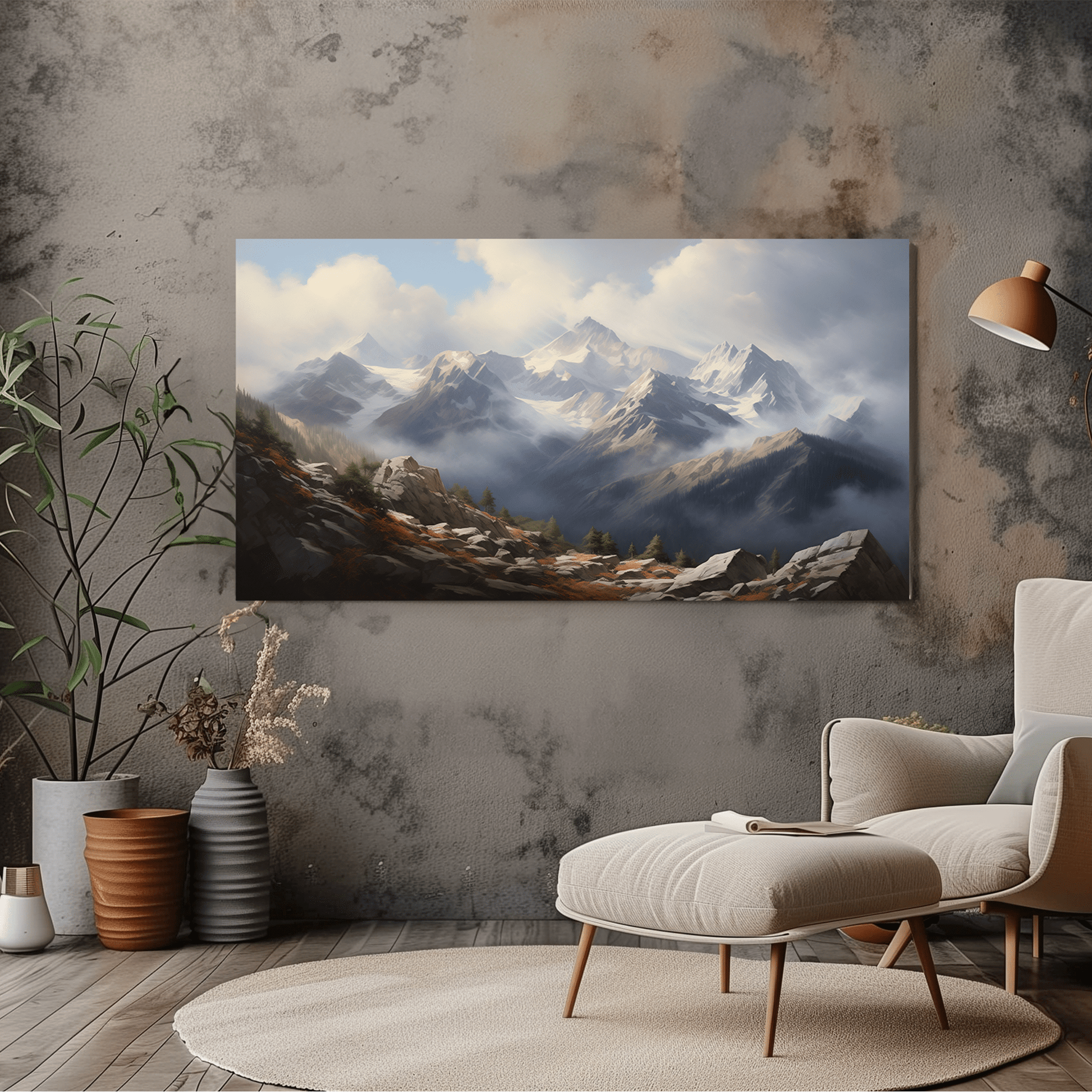 Beautiful Mountain Landscape Canvas Art - Scenic Nature Wall Decor - Dalexi
