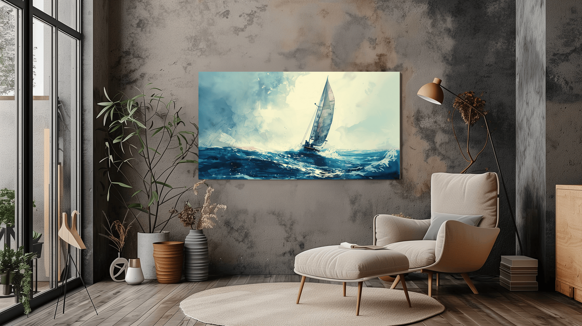 Beautiful Sailing Boat Canvas - Ocean Landscape Wall Art - Dalexi