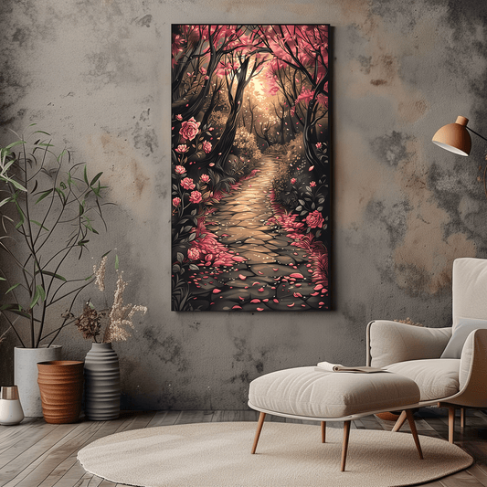 Romantic Rose Path Wall Decor - Canvas Wall Art - Dreamy - Dalexi