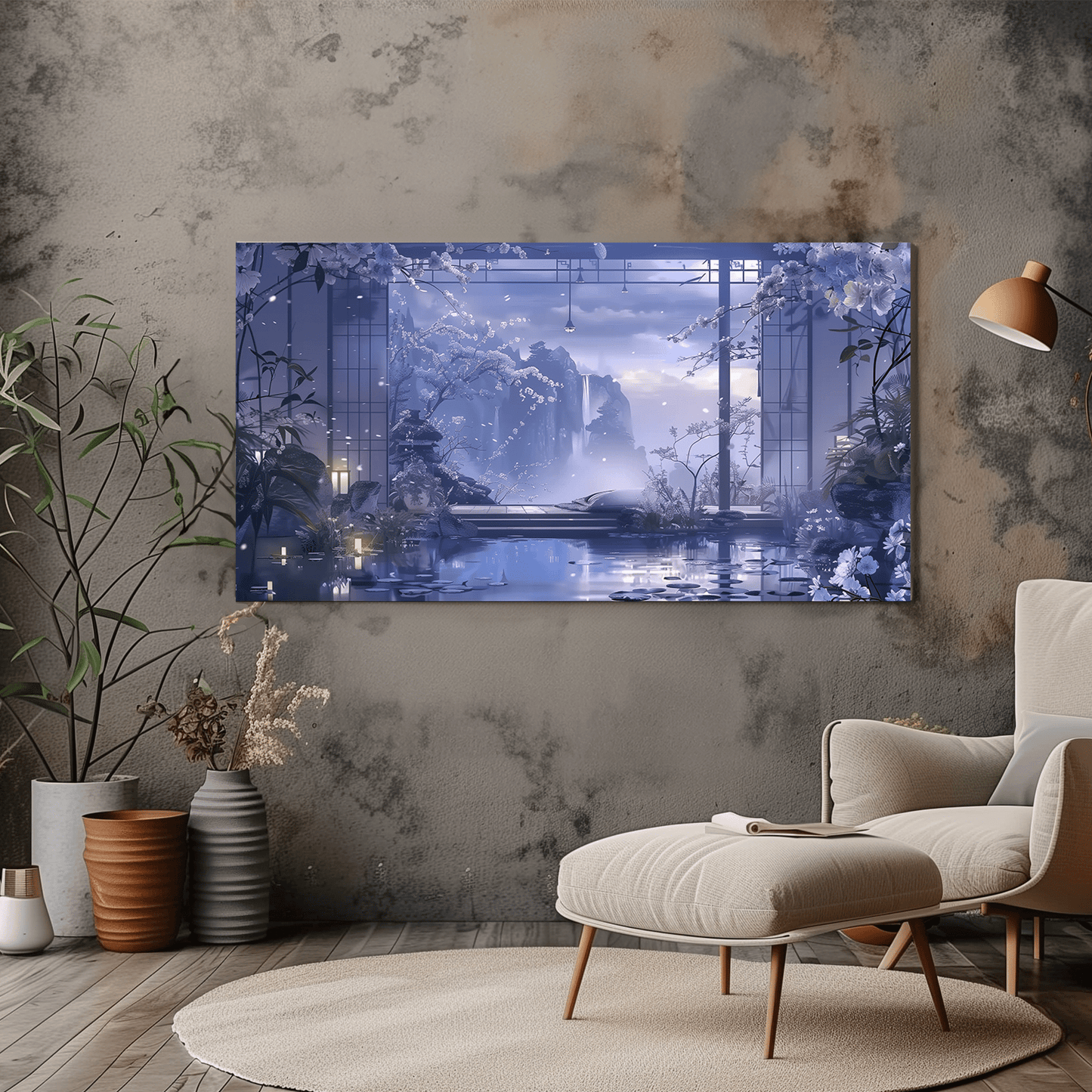 Serene Japanese Garden Canvas Wall Art - Tranquil Zen Landscape - Dalexi