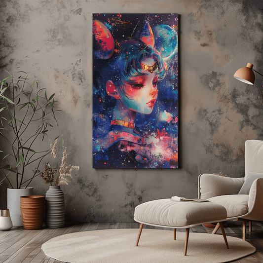 Vibrant Anime Girl Canvas Wall Art - Sailor Moon Inspired - Dalexi