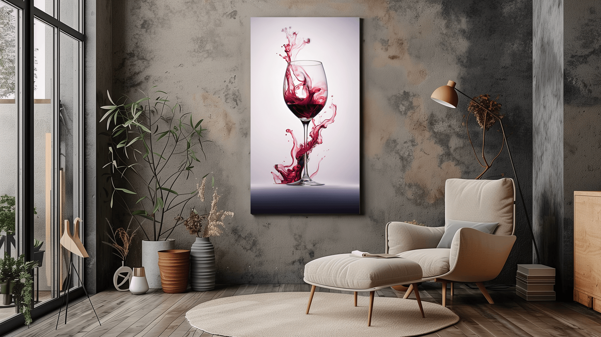 Wine Glass Splatter - popular Canvas Wall Art