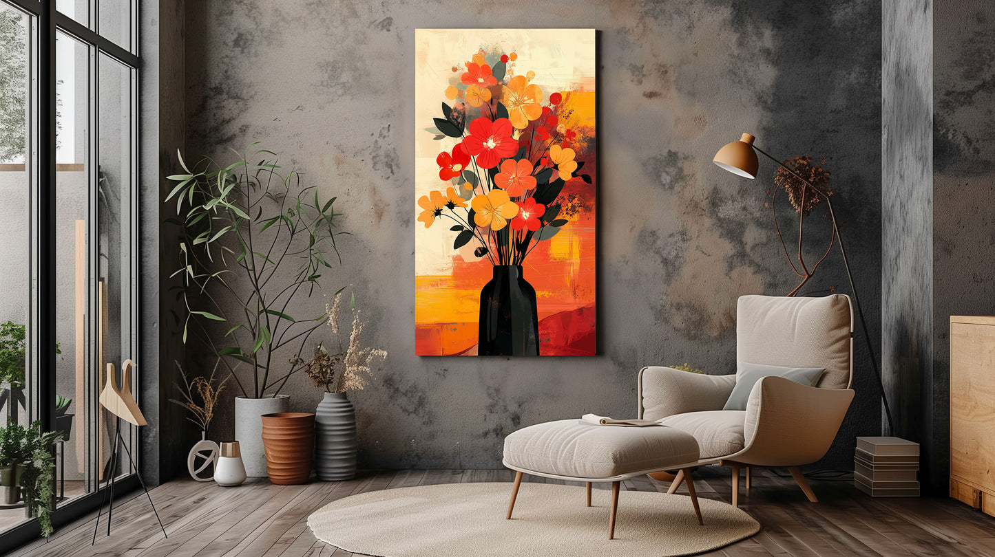 Modern Art Black Vase Flower - Dalexi