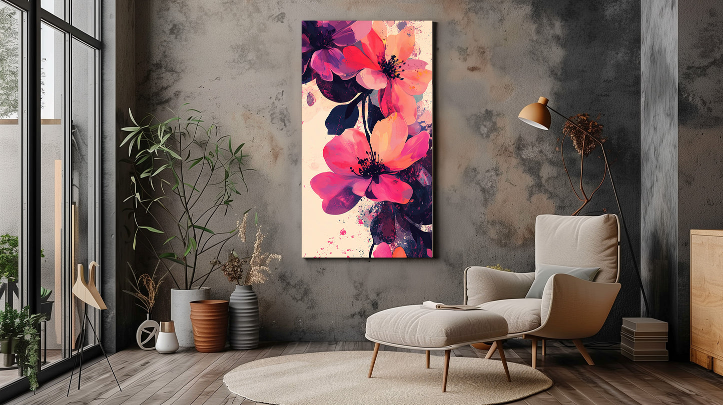 Modern Art Vibrant Pink Florals - Dalexi