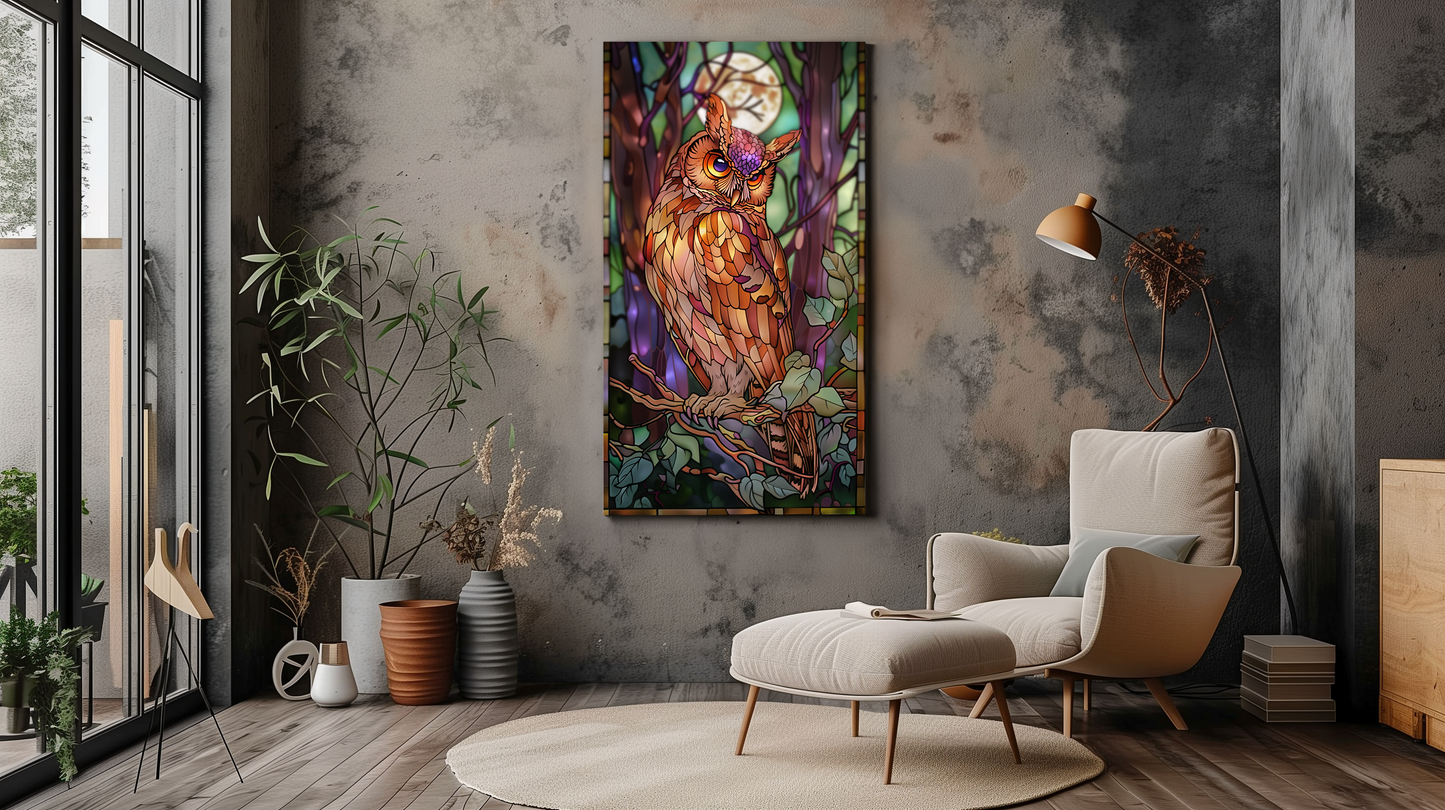 Magical Pastel Owl Canvas Art - Dalexi
