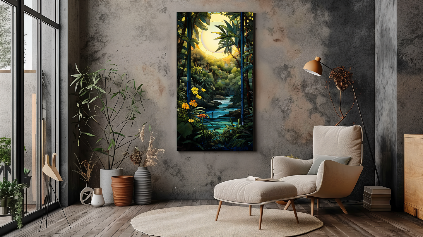 Midday Sunlight Forest Canvas Art - Dalexi