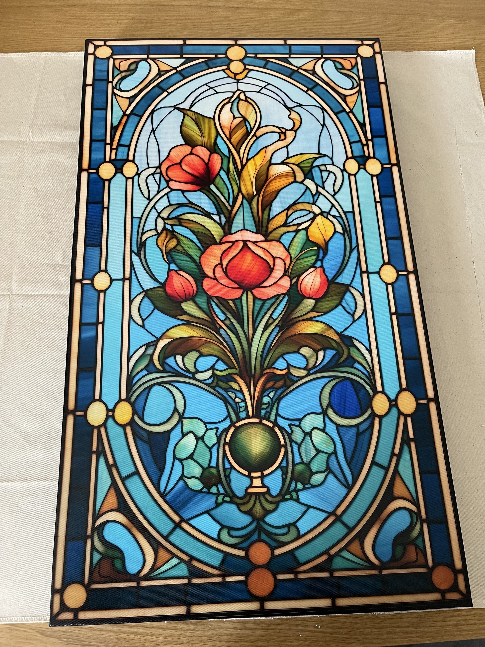 Tulip Stained Glass Style Canvas Art - Dalexi