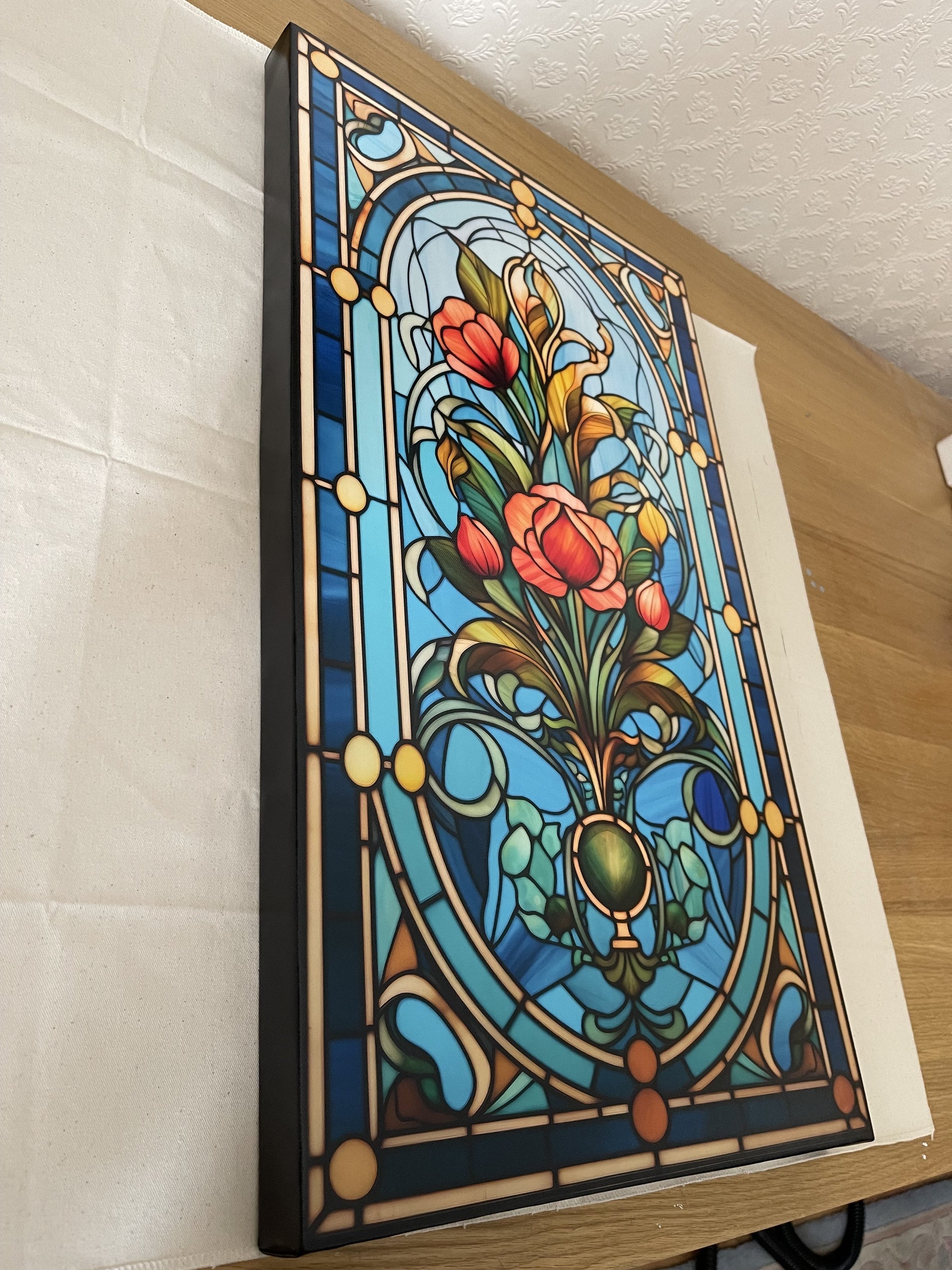Tulip Stained Glass Style Canvas Art - Dalexi
