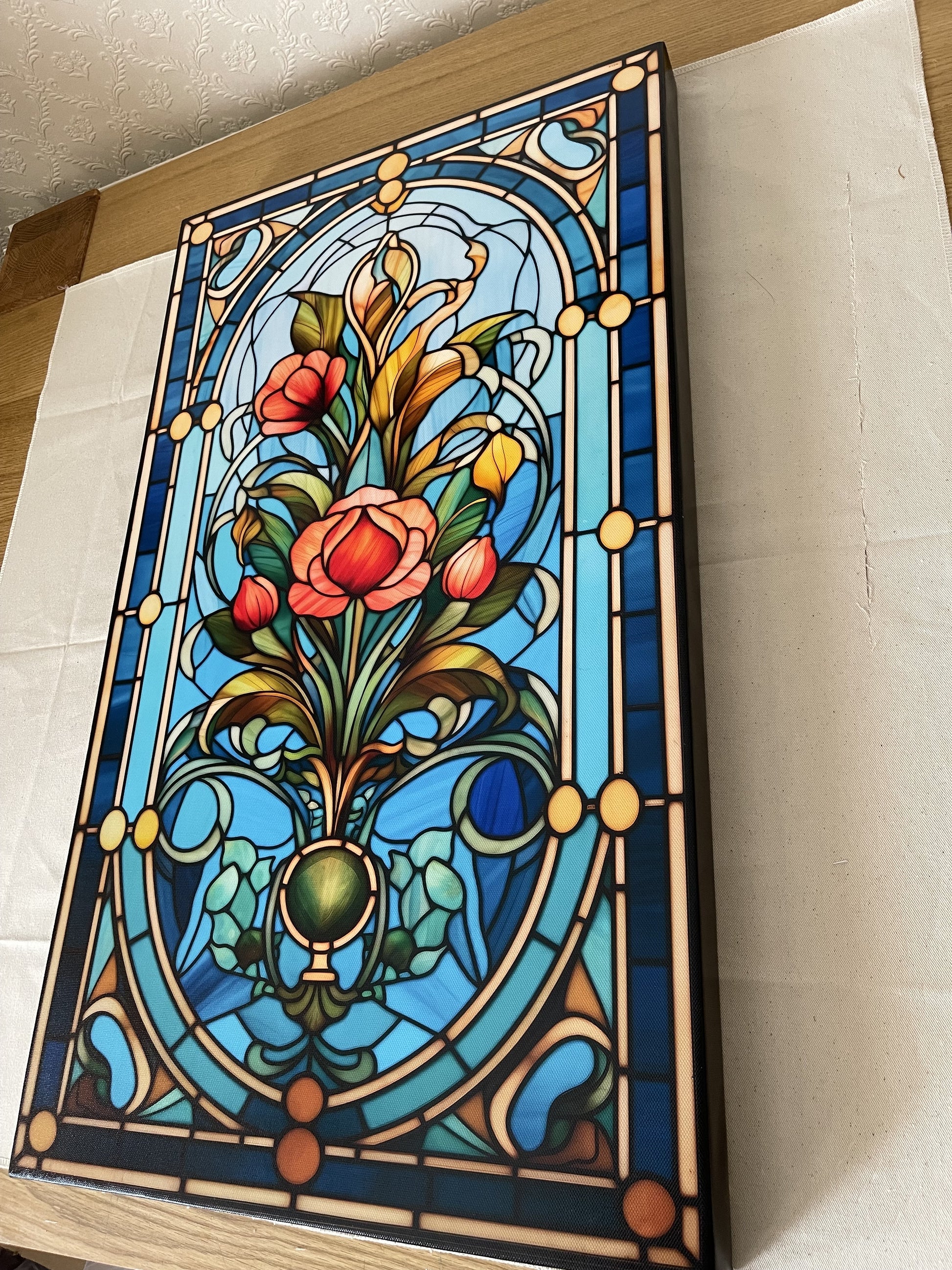Tulip Stained Glass Style Canvas Art - Dalexi